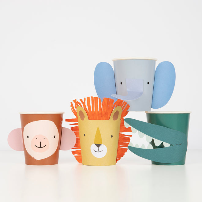 8 Bicchieri in Carta - Animals Parade