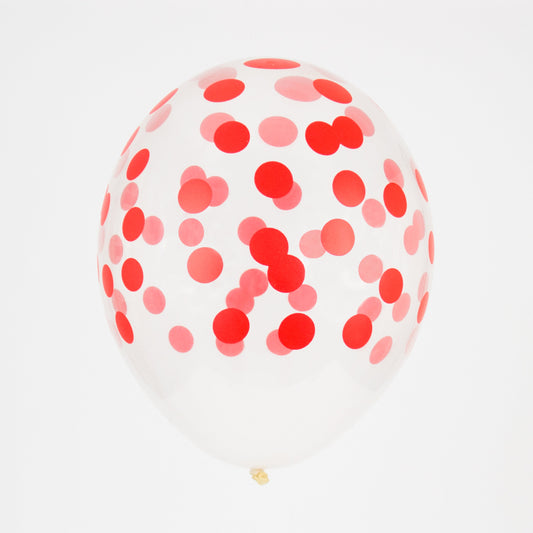 Palloncino GRANDE 30cm - coriandoli rossi