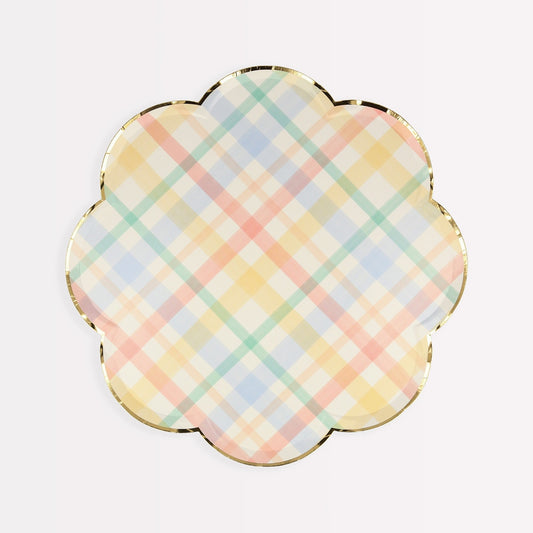 8 Piatti in Carta - Plaid Quadri