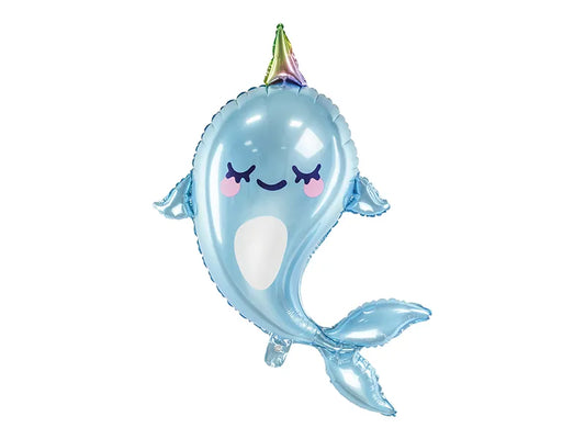 Palloncino Mylar Glossy - Narvalo Azzurro