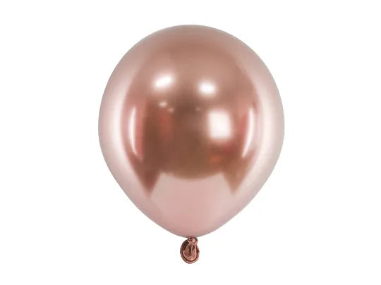 5 MINI palloncini 12cm - oro rosa metallizzato glossy