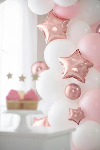 5 MINI palloncini 12cm - oro rosa metallizzato glossy