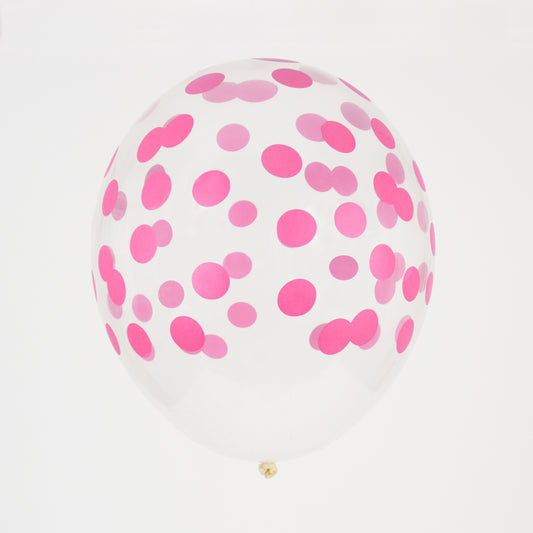 Palloncino GRANDE 30cm - coriandoli fuxia